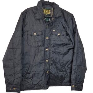 Obey Quilted Workwear Jacket Plaid Lined Snap Front XL